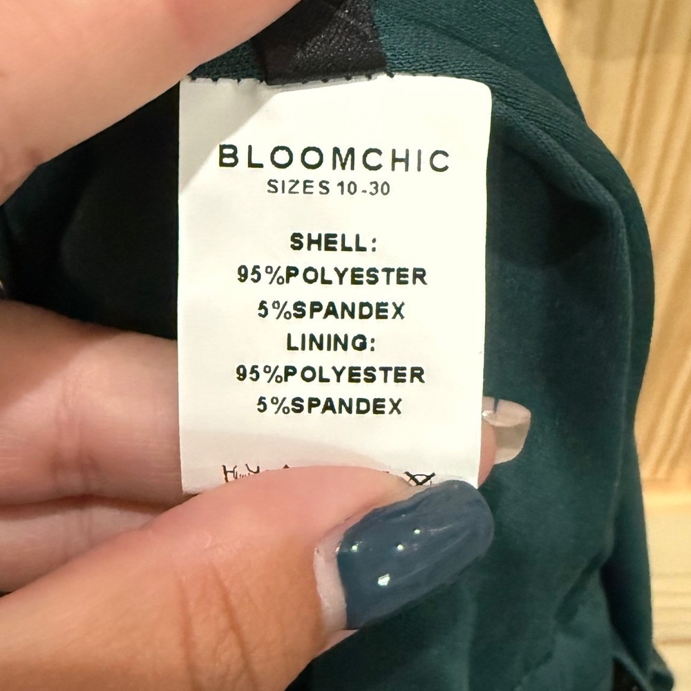 Bloomchic Dark Green Sequin Long Sleeve Cocktail Dress Plus Size 14-16 Holiday - Picture 3 of 7